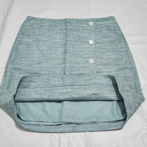 Nwt Loft 50% Linen Metallic Stripe Mini Skirt - Picture 7 of 9